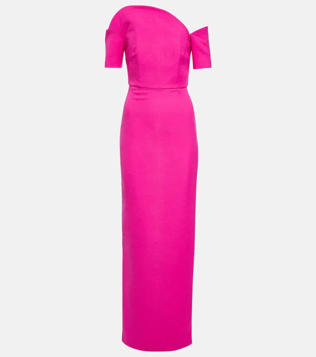 Roland Mouret Asymmetric Wool Blend Maxi Dress Pink Size 8 photo 3