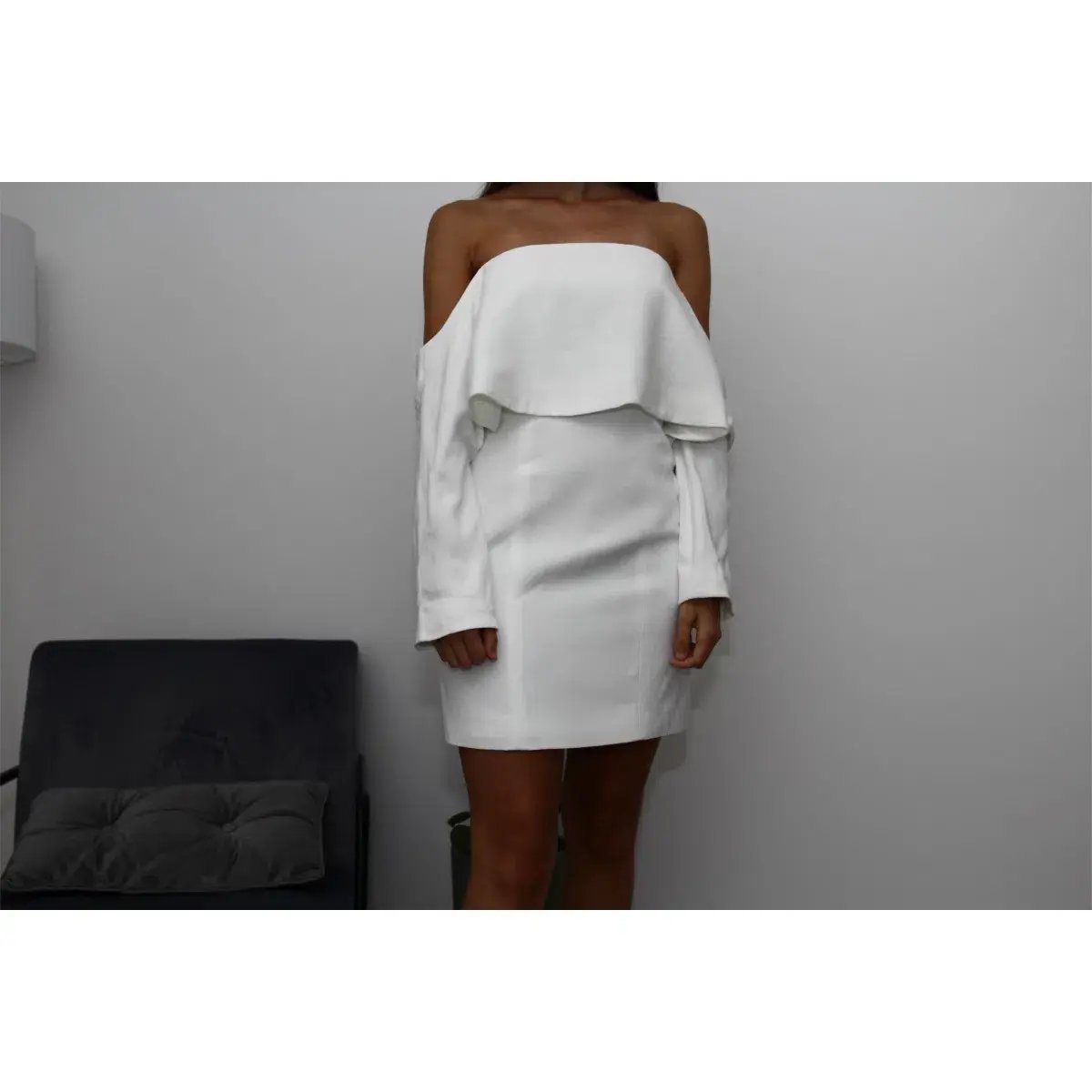 Keepsake the Label Stolen Dance Long Sleeve Mini Dress White Size 6 photo 4