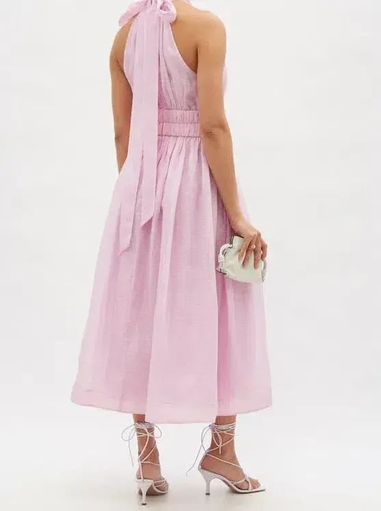 Zimmermann The Prima Halter Midi Dress in Persimmon Size 16 photo 2