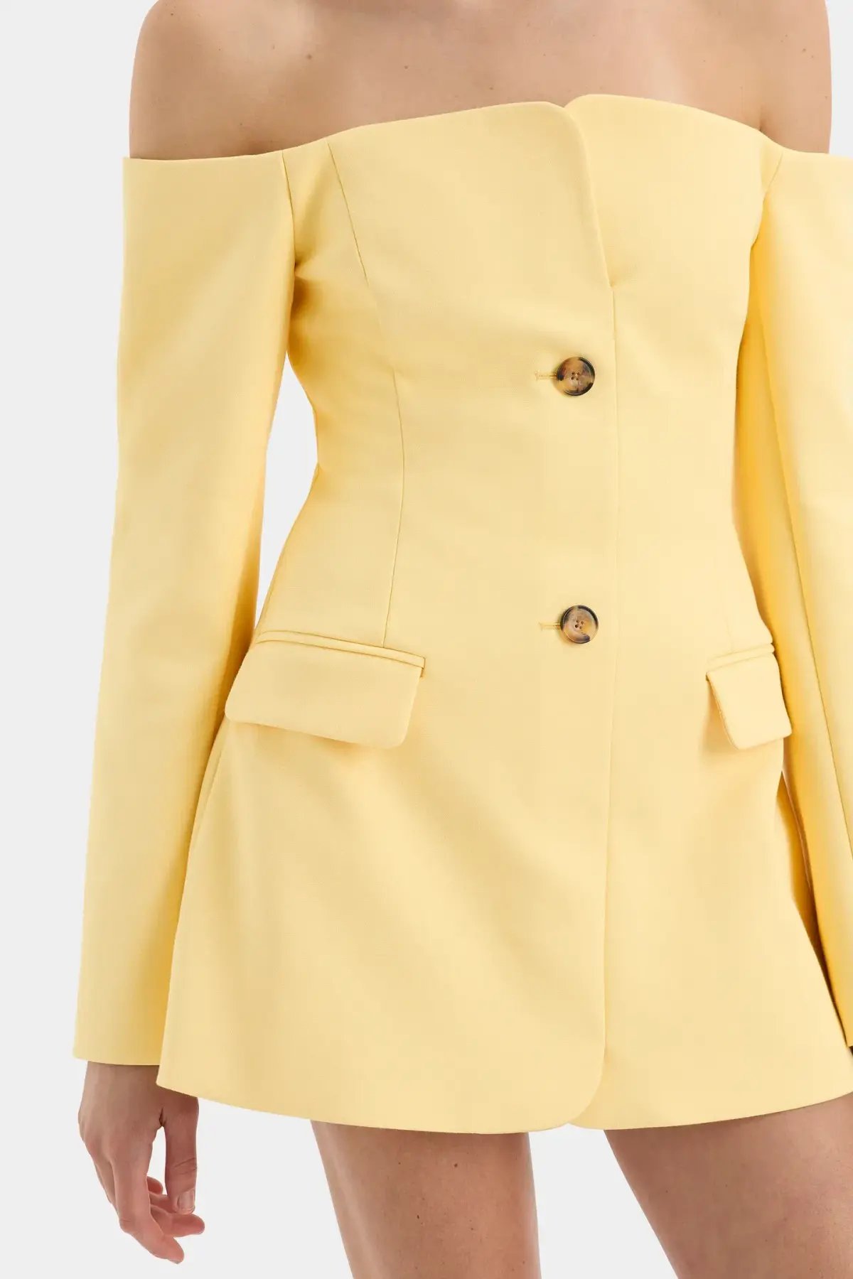 Sir the Label Sandrine Tailored Mini Dress Limone Size 10 photo 2