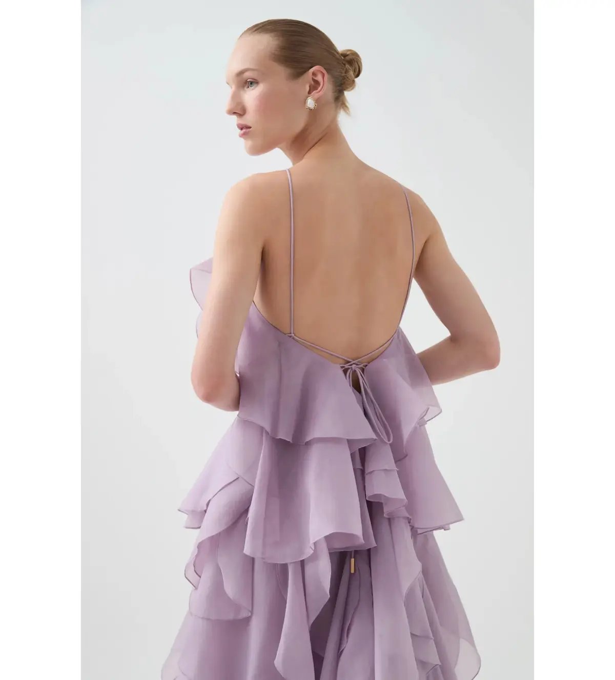 Aje Pandorea Layered Maxi Dress Lilac Size 16/XXL photo 5