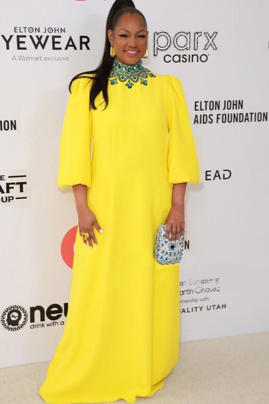 Andrew Gn Crystal Embellished Crepe Gown, Yellow photo 2