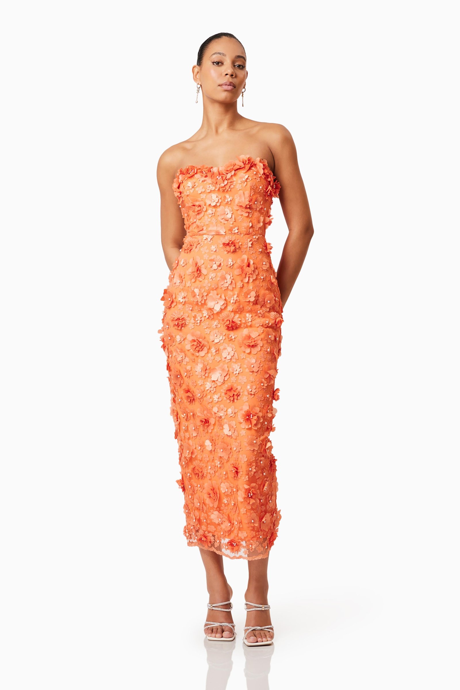 ELLIATT BLUEBELL MIDI DRESS - ORANGE photo 3
