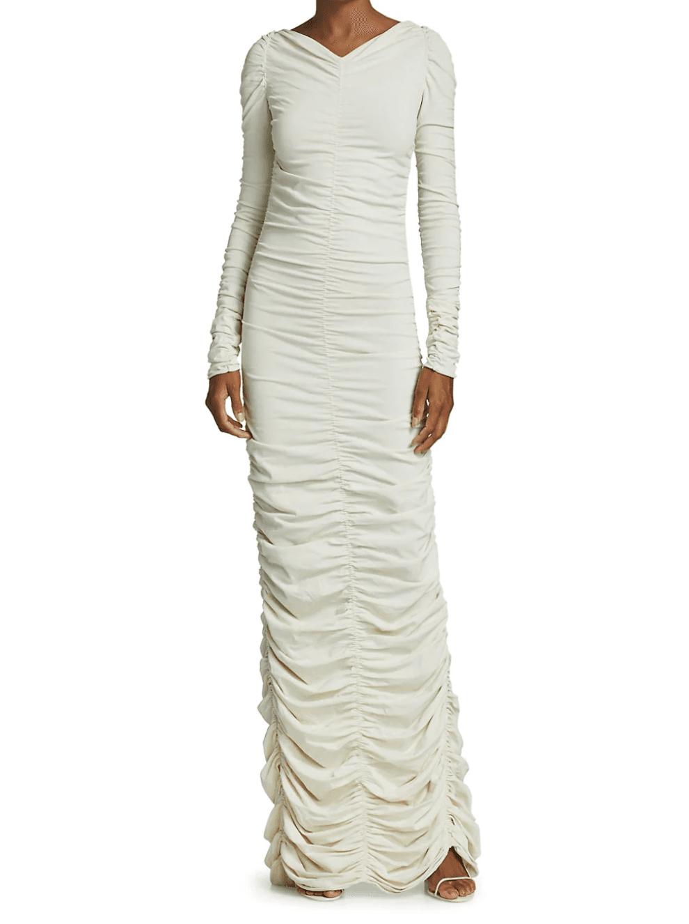 Khaite Lana Ruched Dress Ivory Size 8 photo 2