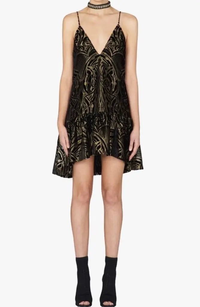 Sass & Bide First Love Textured Mini Dress Black/Gold Size 6 photo 3