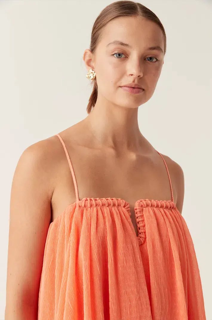AJE Filigree Sweetheart Midi Dress Sunset Orange Size 8 photo 2