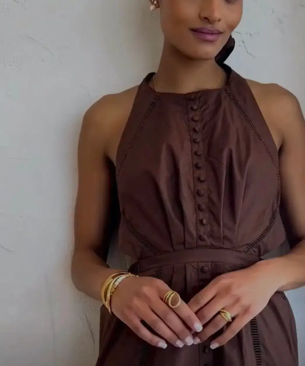 Joslin Elinor Coconut Dress Brown Size 12 photo 5