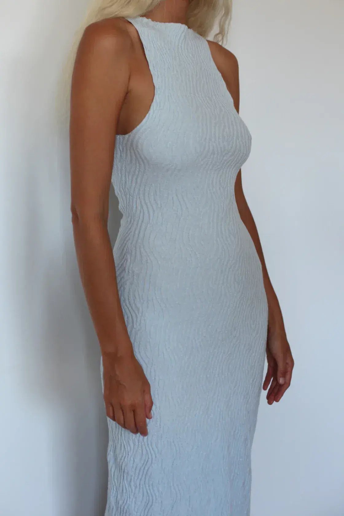Zulu & Zephyr Ripple Textured Knit Dress in Powder Blue Size AU14 photo 4