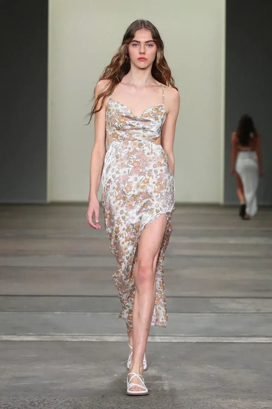 Rumer the Label Paloma Cut Out Gown Print Size XS photo 4