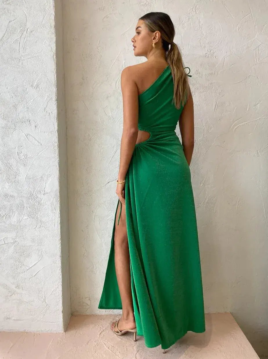 Sonya Moda Nour Maxi Dress in Forest Green Shimmer Size 6 / XS photo 5