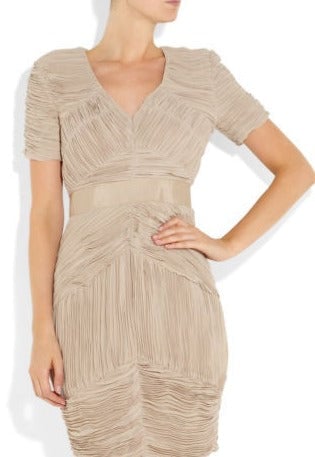 Burberry London Ruched Pleated Chiffon Cocktail Dress photo 2