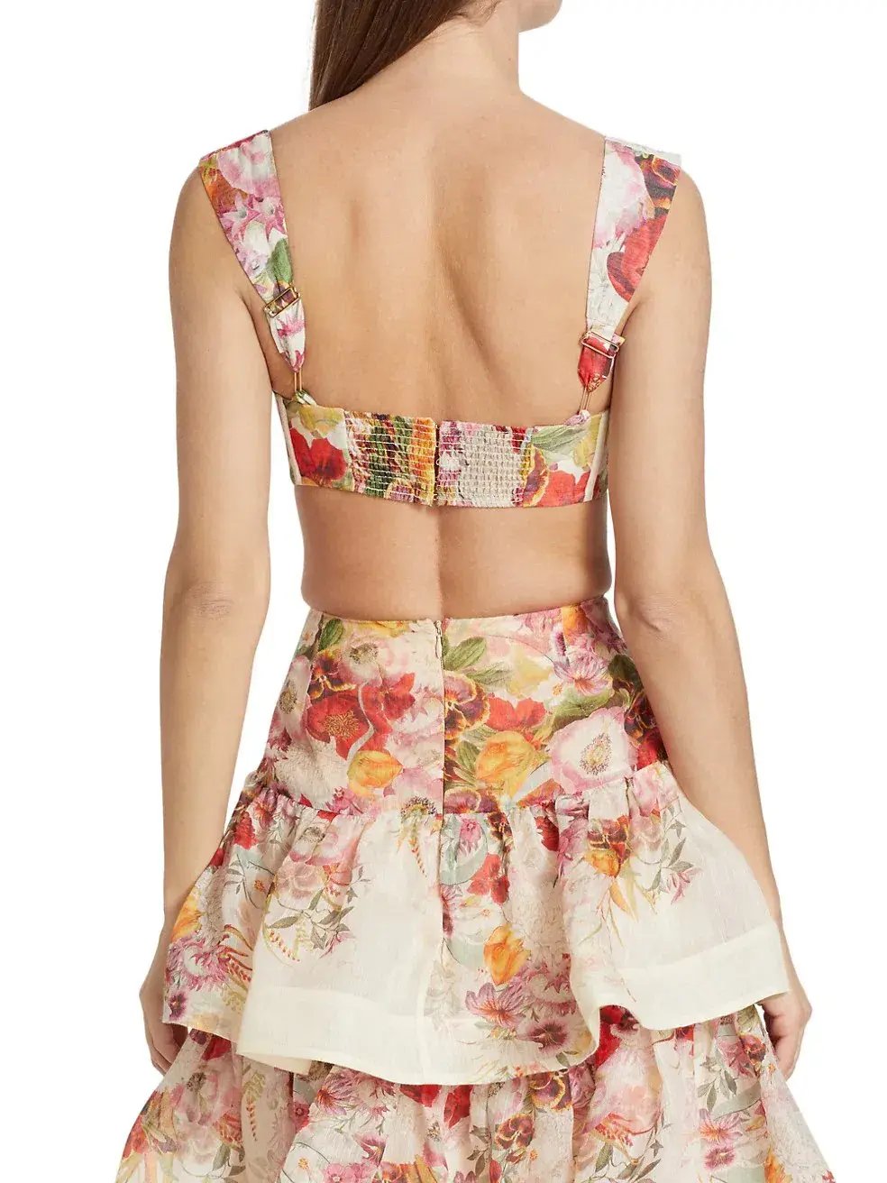 Zimmermann Wonderland Bralette and Tiered Skirt in Elka Poppy Ivory Print Size 0/AU 8 photo 3