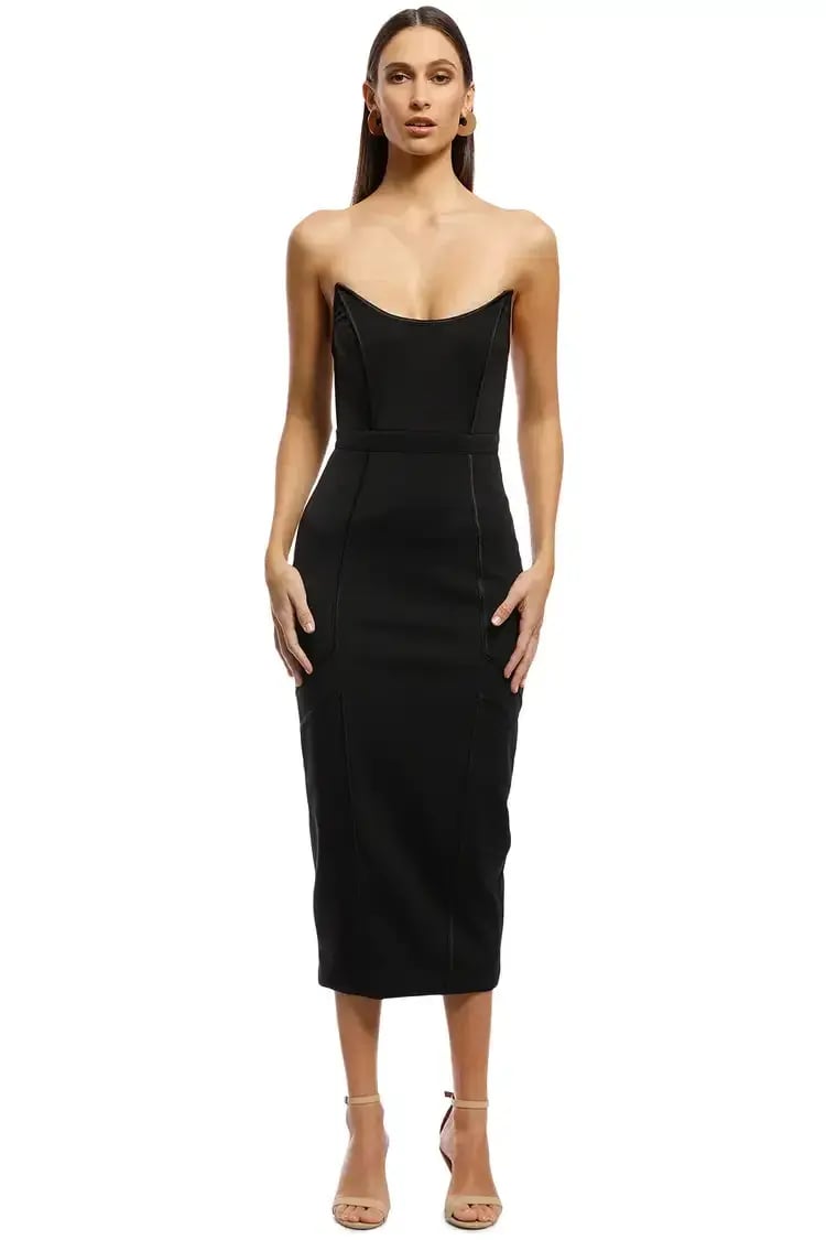 MISHA Lea Midi Dress Black Size 12 photo 4