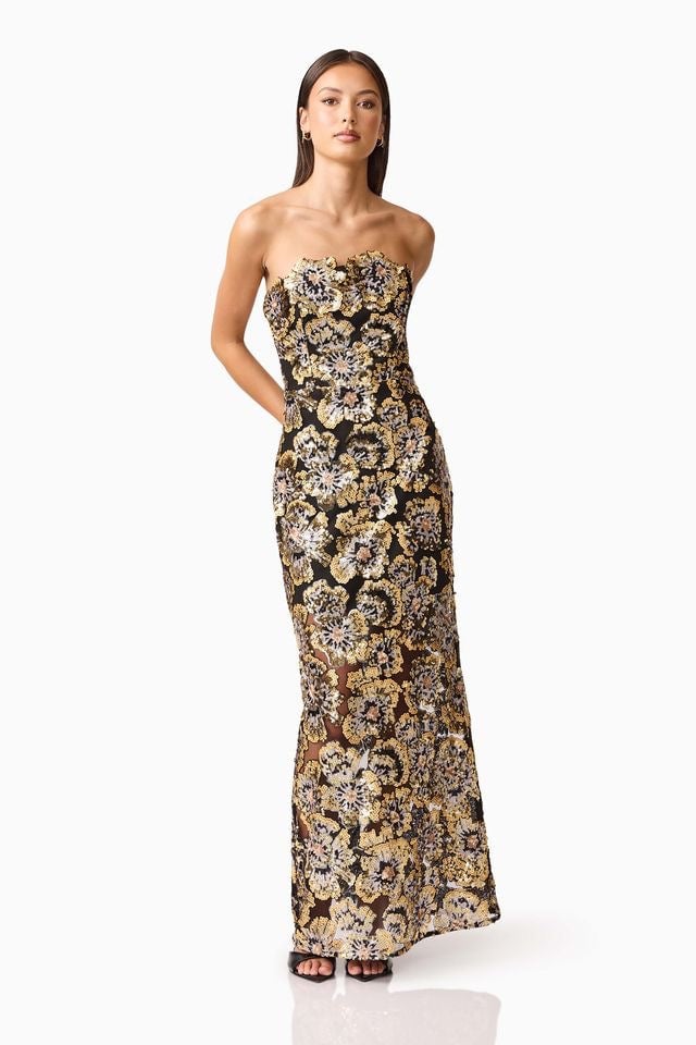 Elliatt Celeste Gown - Black Gold photo 3