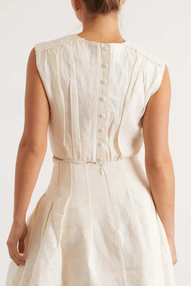 Aje Byblos Ring Cropped Top and Mini Skirt Set Ivory Size 10 / M photo 3
