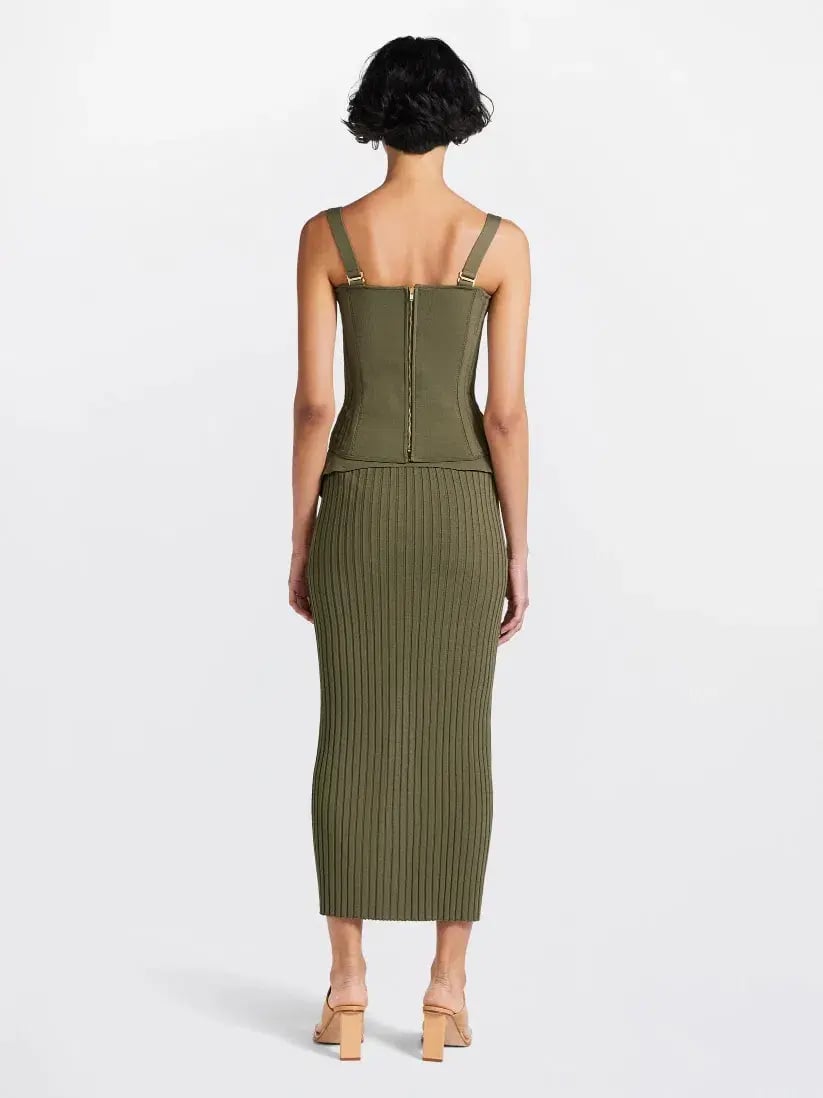 Dion Lee Laced Corset Bodice & Lace Up Eyelet Skirt Set in Moss Size M / Au 10 photo 3