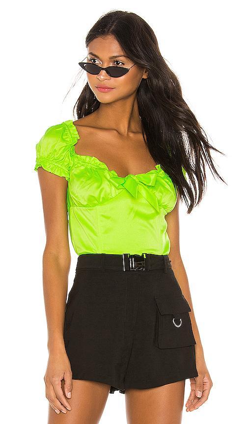 I. AM. GIA Naomi Top  Fluro Green Size 6 photo 3