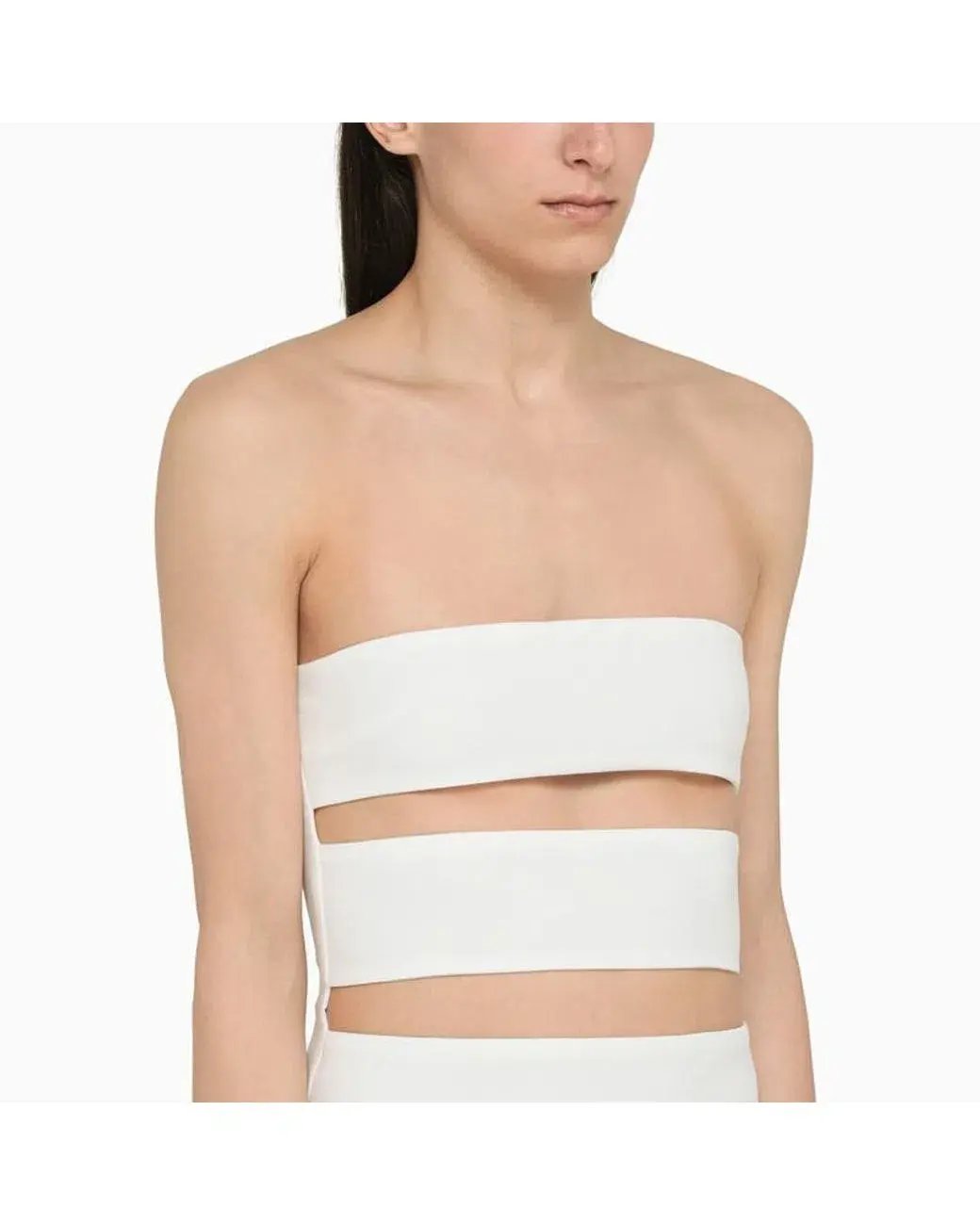 Monot Strapless Cut Out Dress White Size 8 photo 2