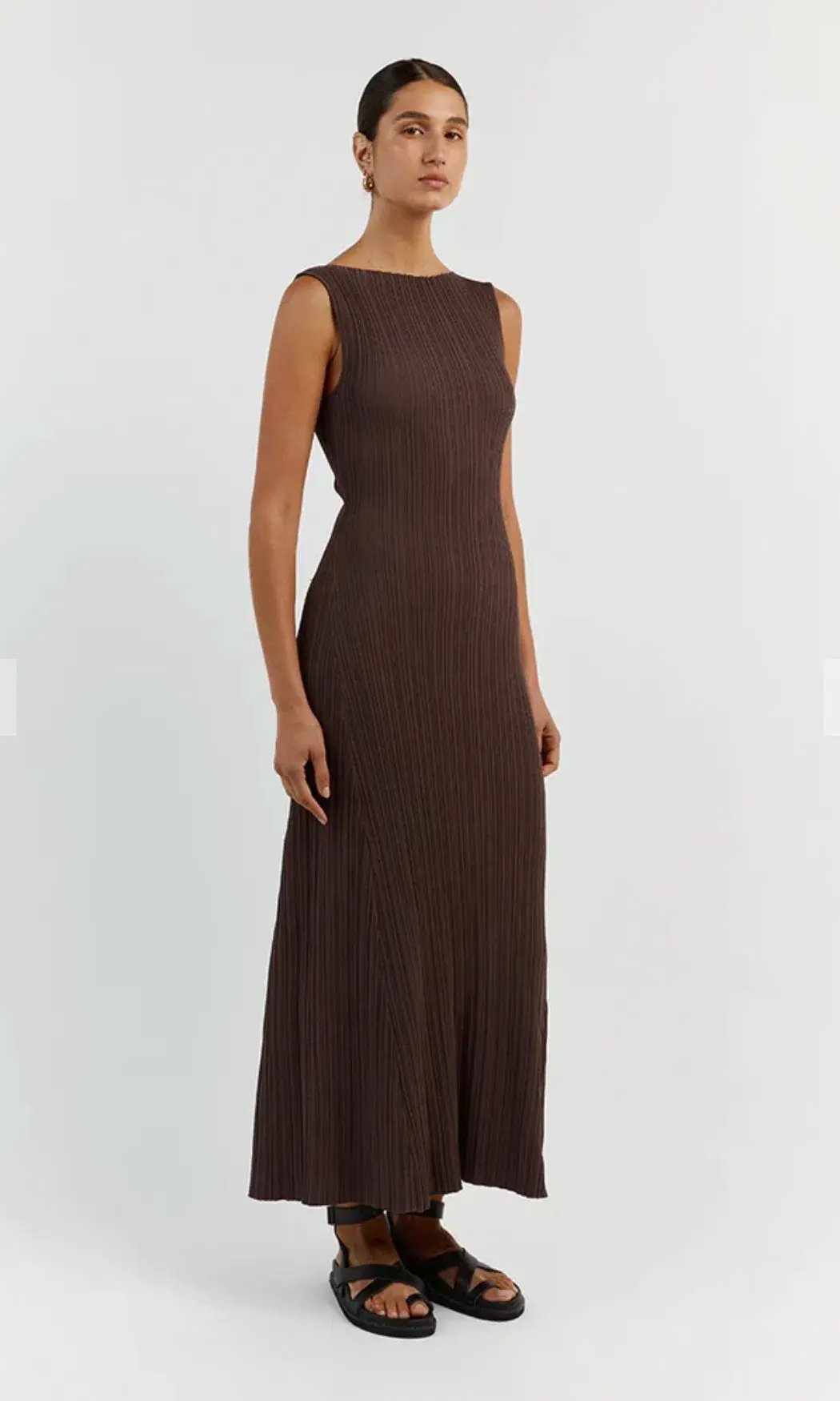 Dissh Ivy Coffee Sleeveless Midi Dress Brown Size S / AU 8 photo 2