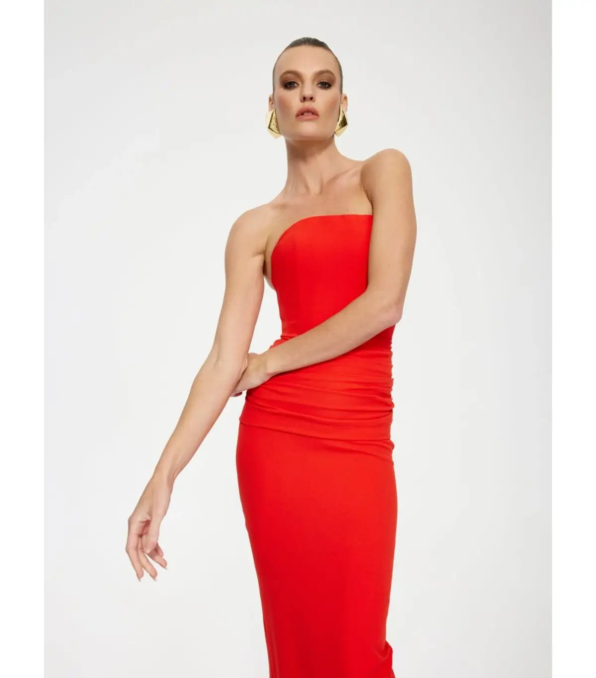 Effie Kats Astor Midi Dress in Cherry Red Size AU 6 photo 2