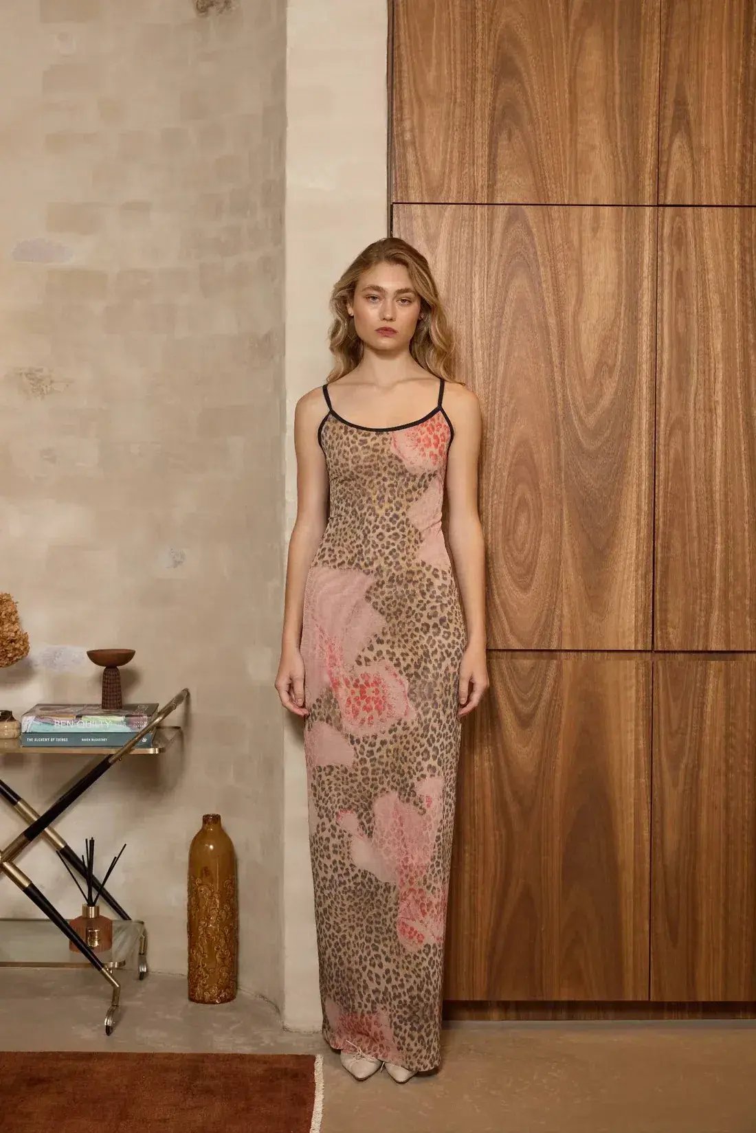 With Harper Lu Mesh Slip Maxi Dress Brown Leopard Size S/AU 8 photo 7