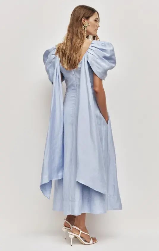 AJE Bisou Midi Dress Pale Blue Size 12 photo 2