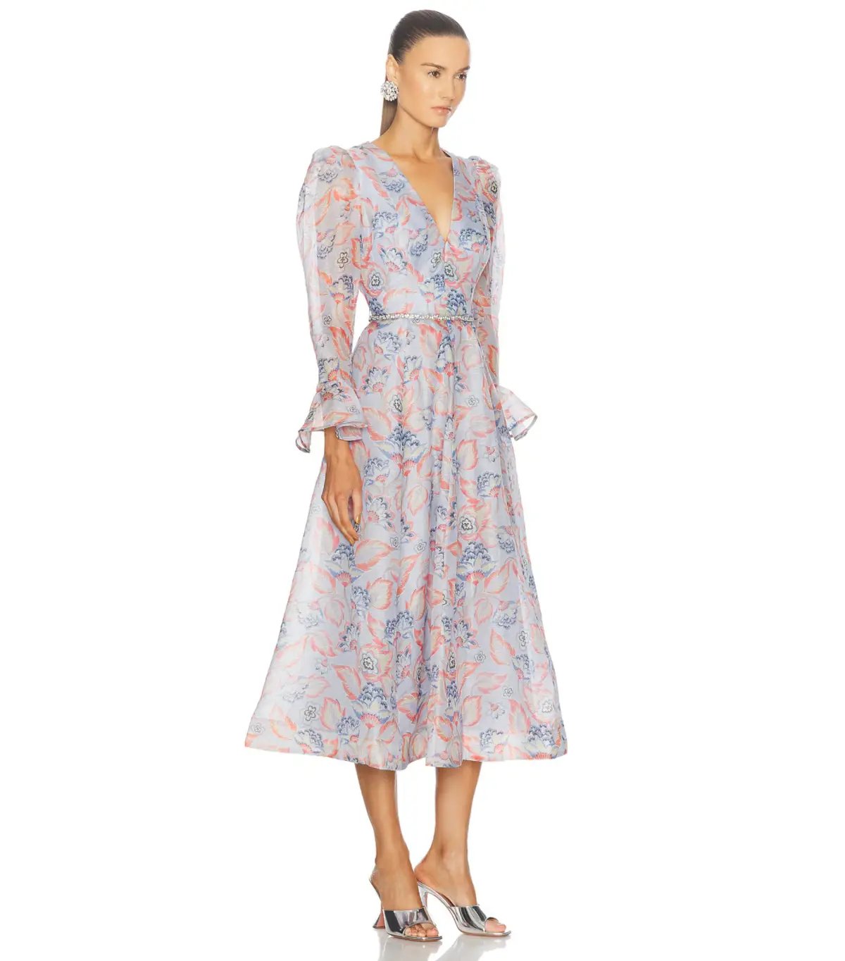 Zimmermann Eden Long Sleeve Midi Dress in Sapphire Eden Size 3 / AU 14 photo 2