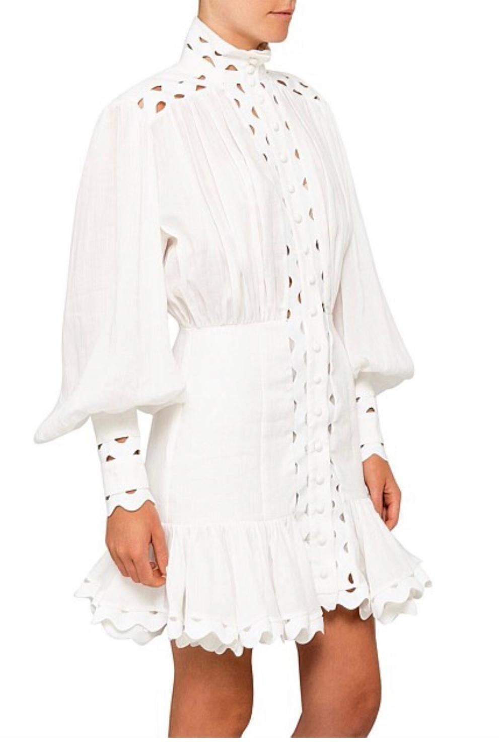 Zimmermann Ninety Six Wave Short Dress White Size 8 photo 2