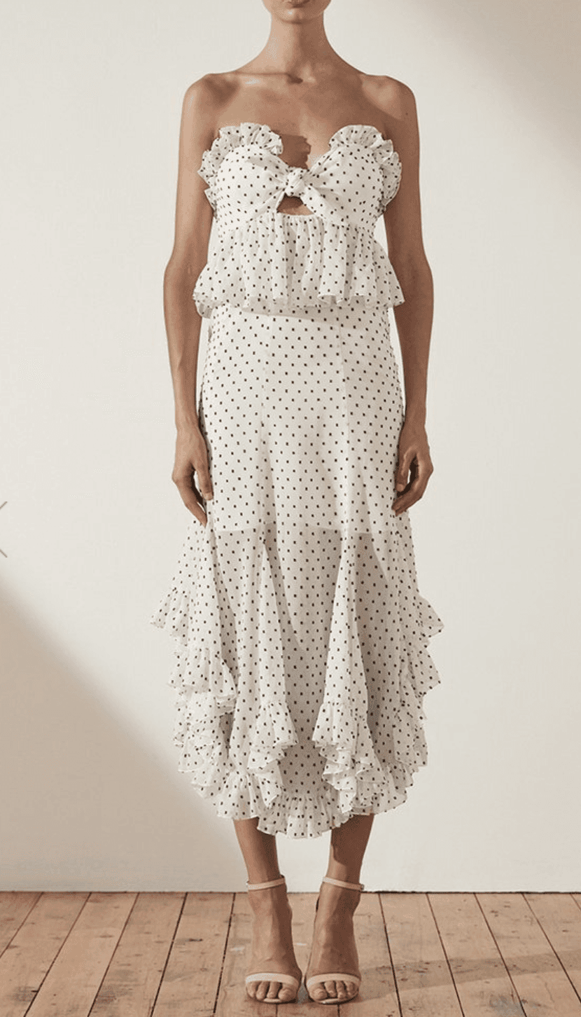 Wilder Tie Front Godet Midi Dress photo 2