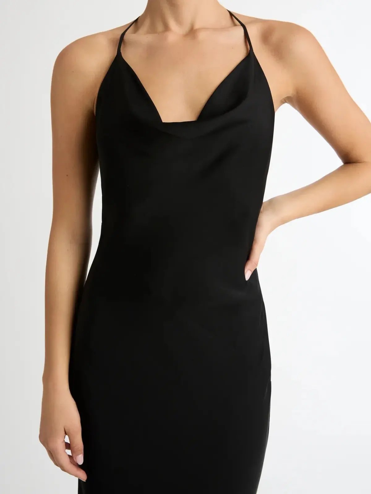 Sheike Ivy Draped Maxi Dress Black Size 10 photo 2