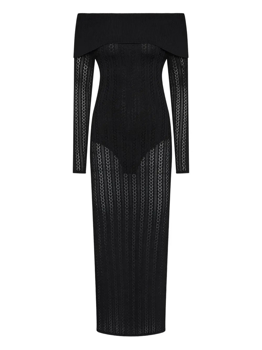 Rebecca Vallance Lorelei Off-shoulder Knitted Black Size AU 8 photo 2