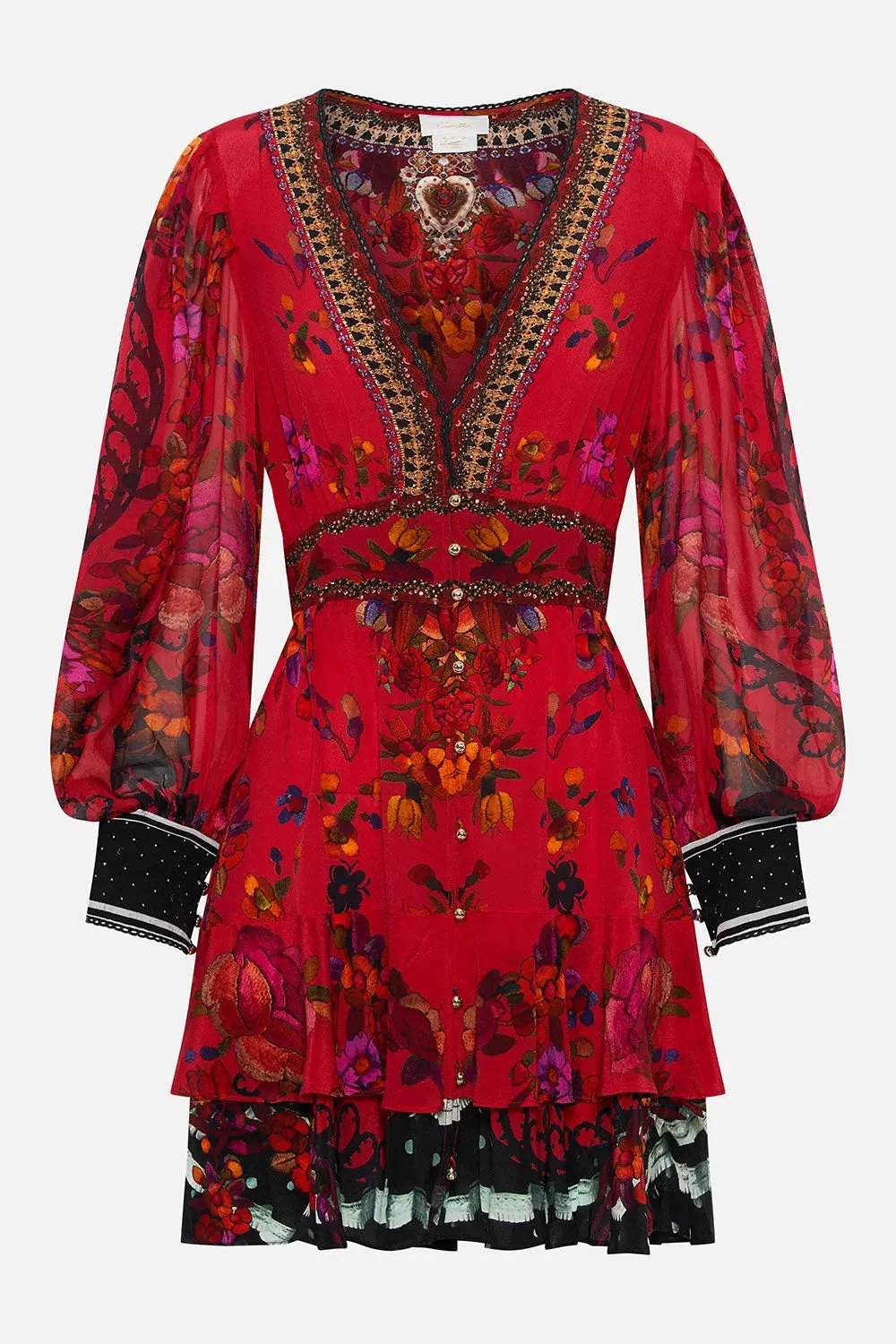 Camilla Button Front Frill Mini Dress View From The Veil Size S / AU 10 photo 3
