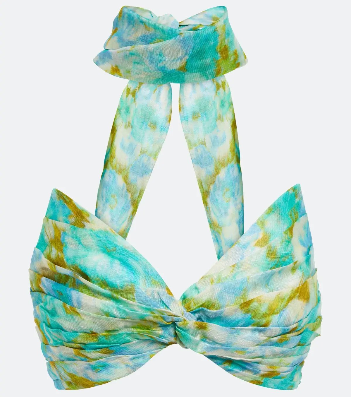 Zimmermann High Tide Twist Crop Bodice Size 3 / AU 14 & Maxi Skirt Size 2 / AU 12 Set in Aqua Ikat Floral photo 9