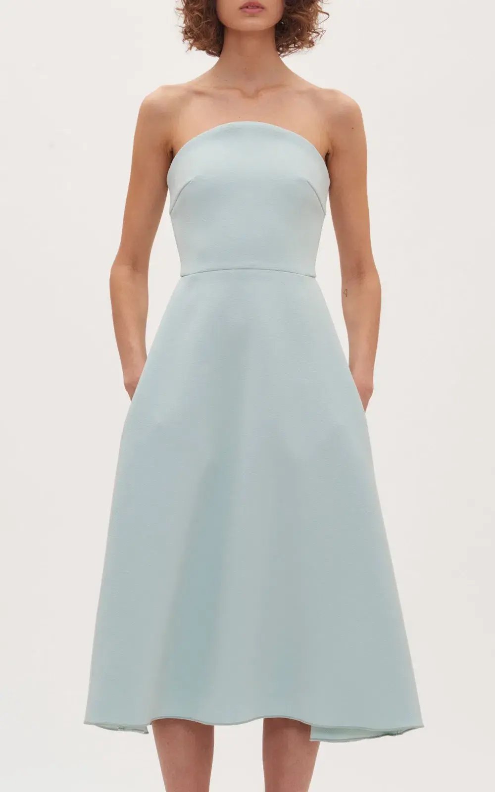 Dion Lee Concave Crepe Strapless Midi Dress Seafoam Size 4 photo 2
