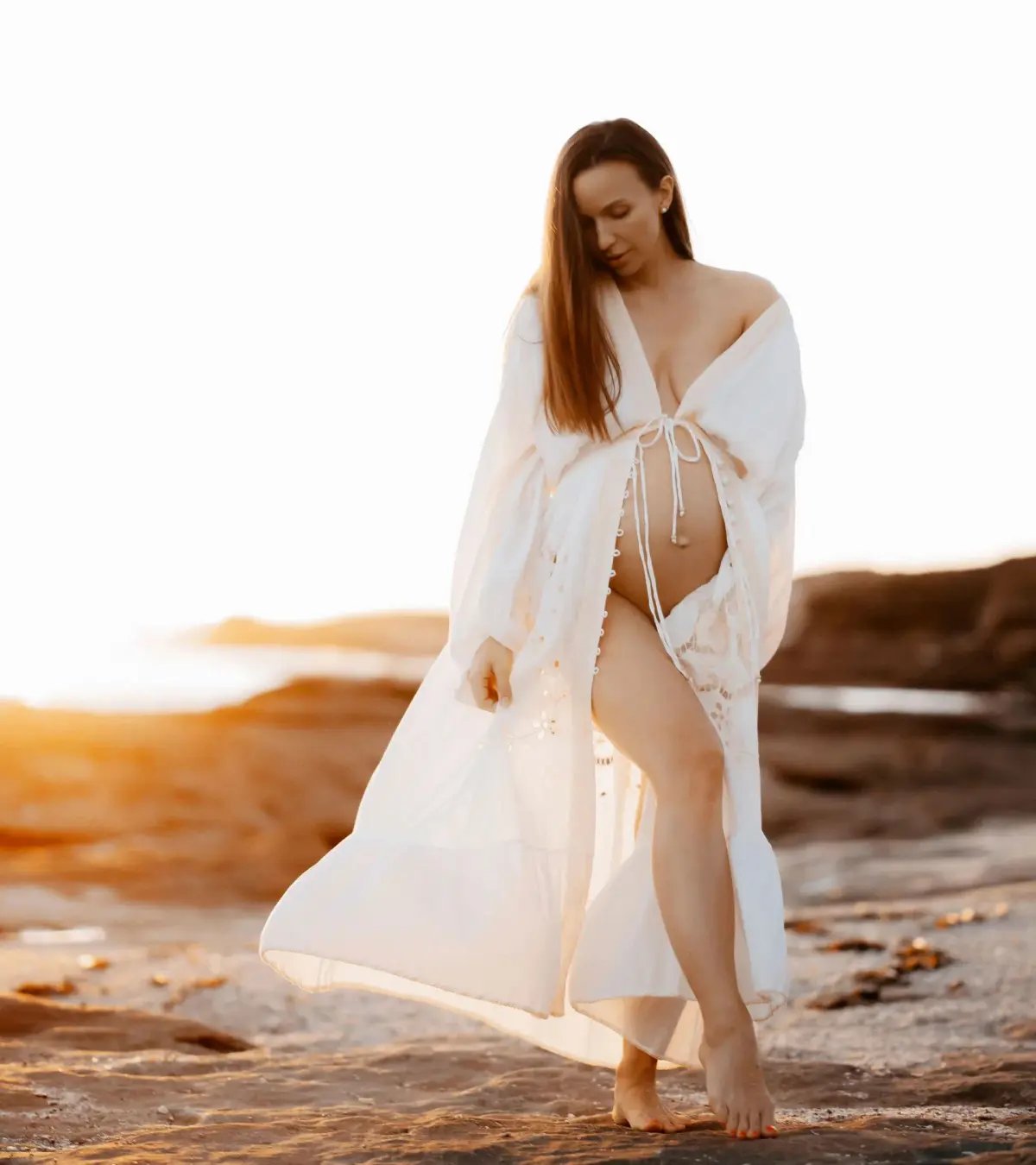 Chasing Unicorns Entering The Dreamland Kimono Dress Cream Size L photo 6