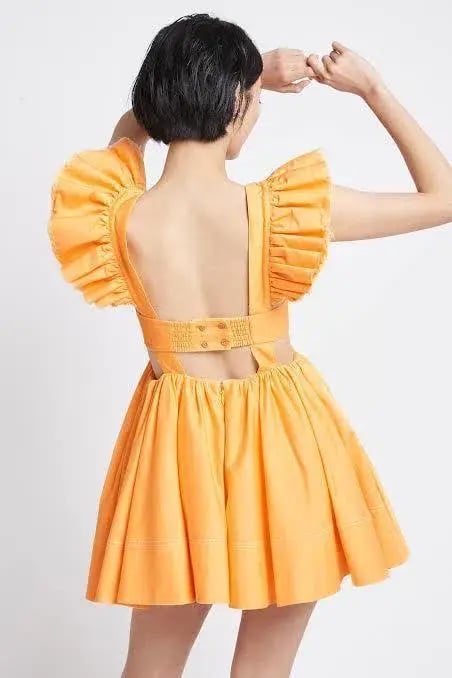Aje Midsummer Mini Dress Mango Sorbet Size 6 photo 3