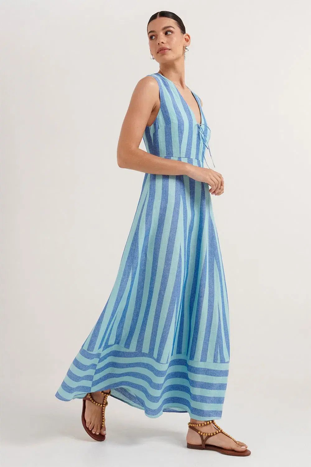 Steele Rumi Dress Lagoon Stripe Size 10 photo 2