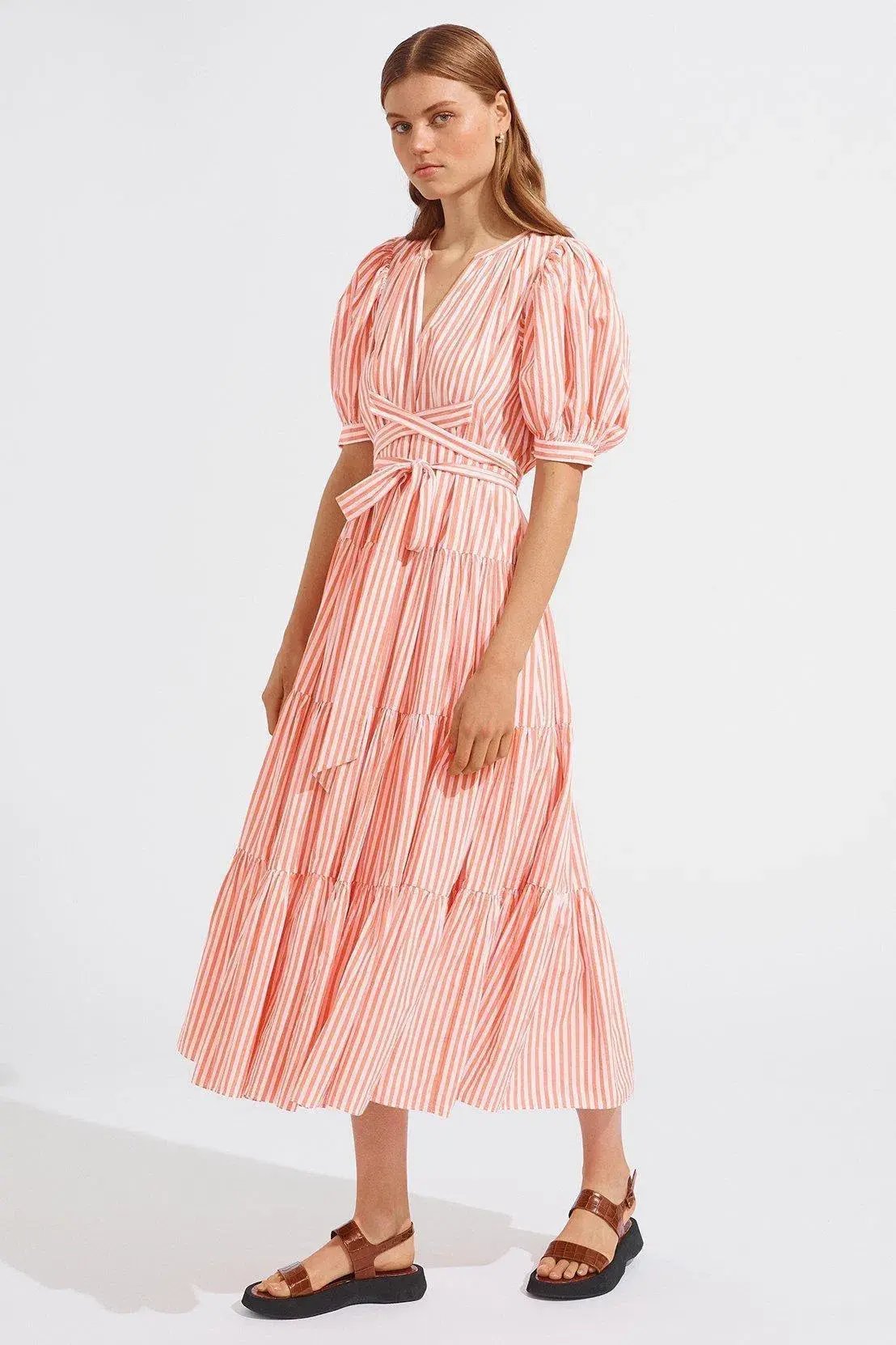 Steele Nectar Maeve Dress Pink Stripes Print Size S photo 2