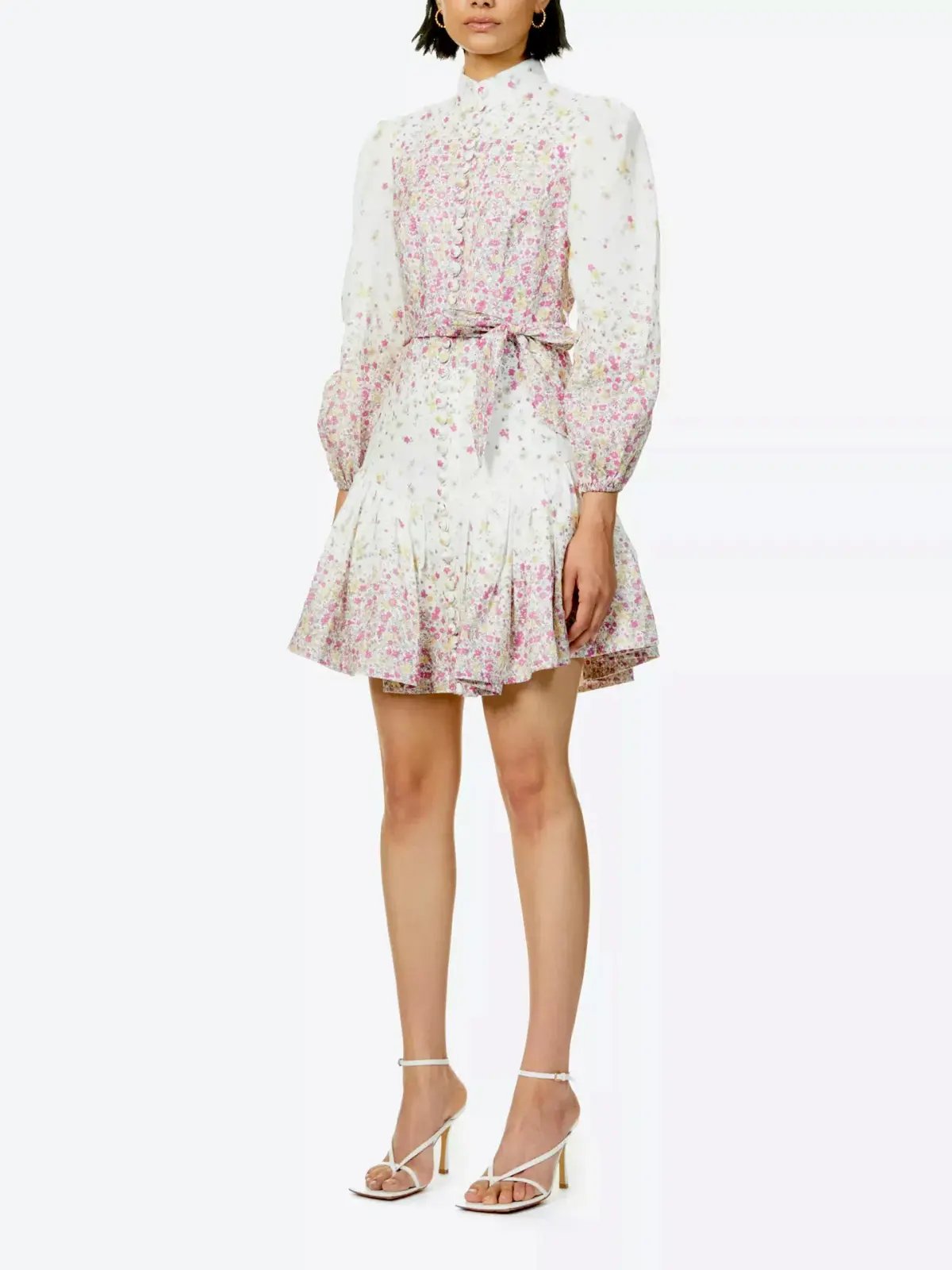 Zimmermann Carnaby Mini Dress Cerise Ditsy Floral Size 2 / AU 12 photo 2