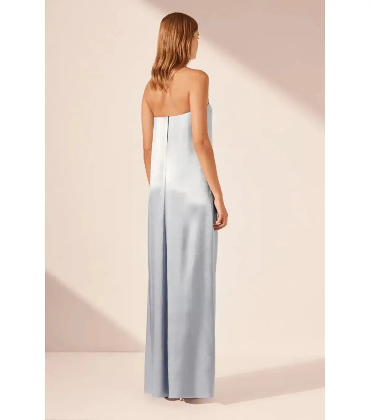 Shona Joy La Lune Strapless Column Maxi Dress Powder Blue Size AU 10 photo 5