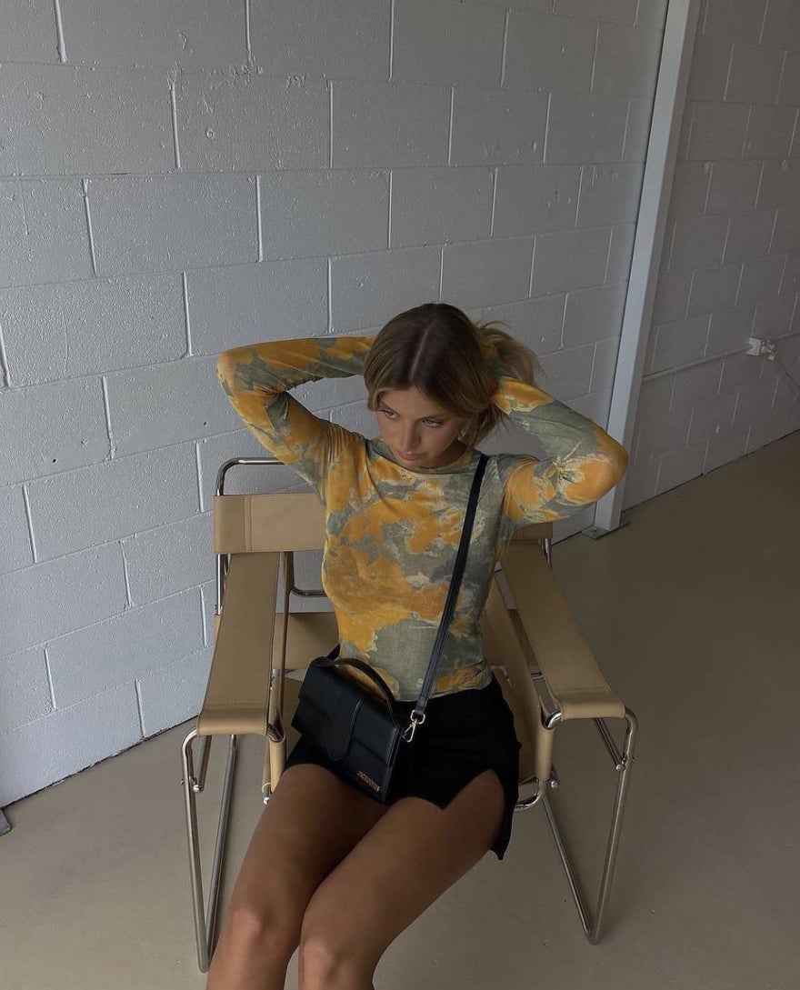 Miaou Long Sleeve Tee in Decades Yellow photo 2