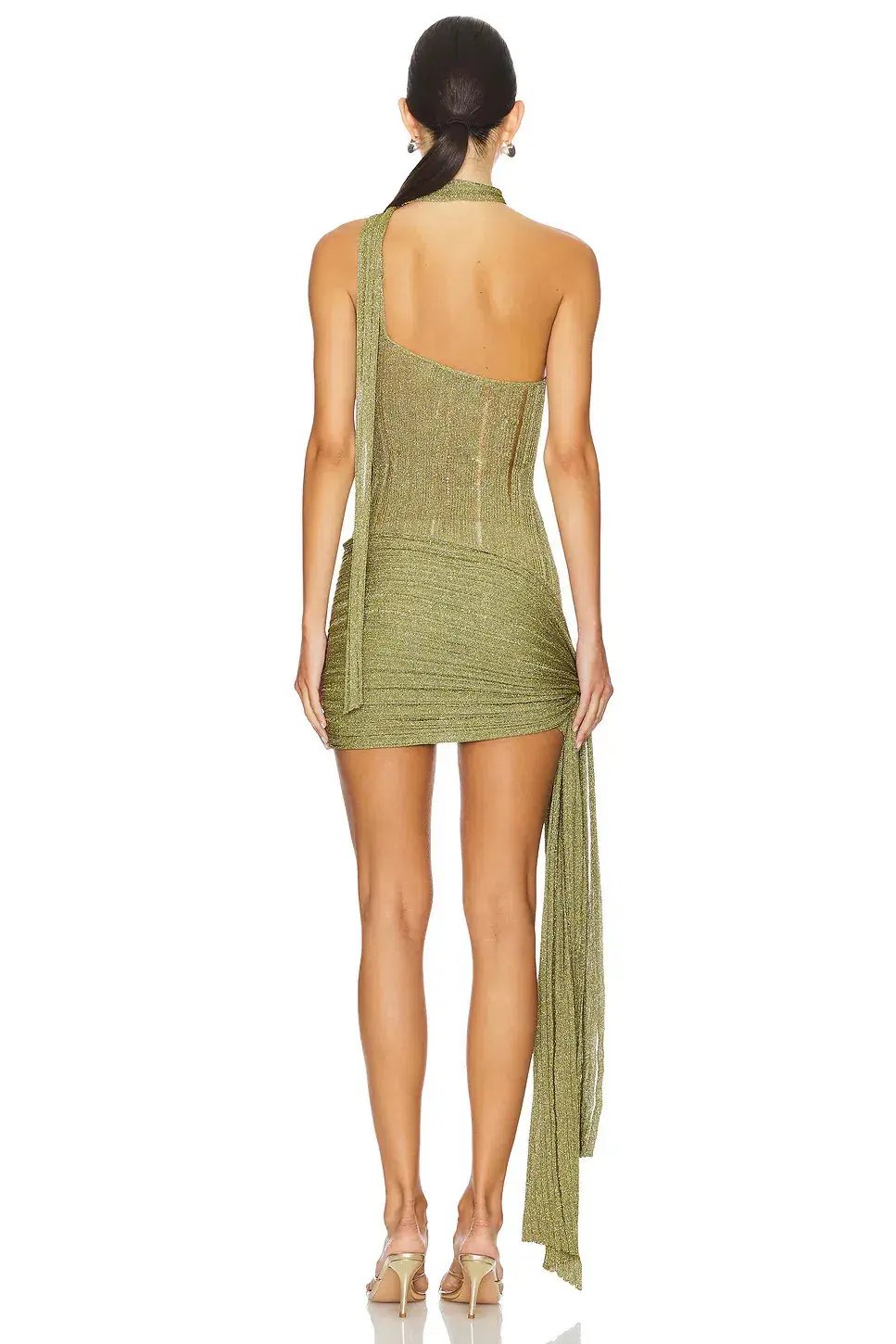 Aya Muse Leia Mini Dress in Olive Green Size XS / AU 6 photo 3