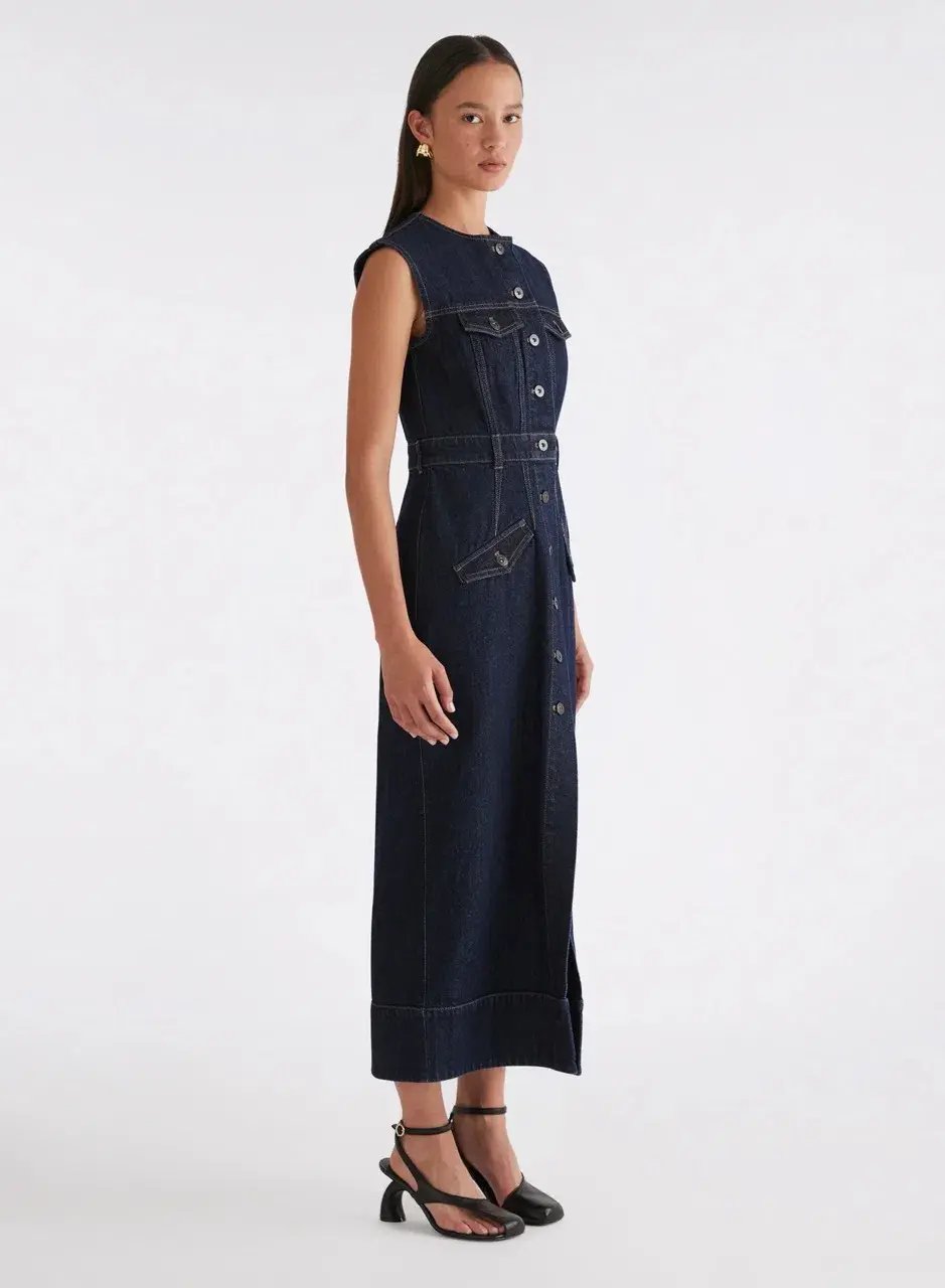 Anna Quan Paige Denim Dress Indigo Size AU 12 photo 3
