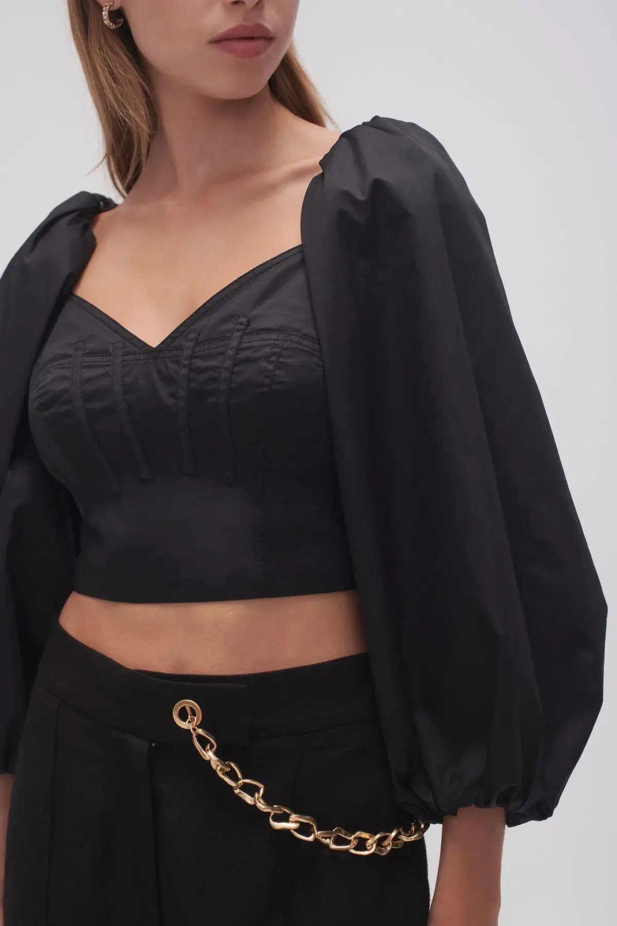 Aje Hester Corsetted Top Black Size 10 photo 3