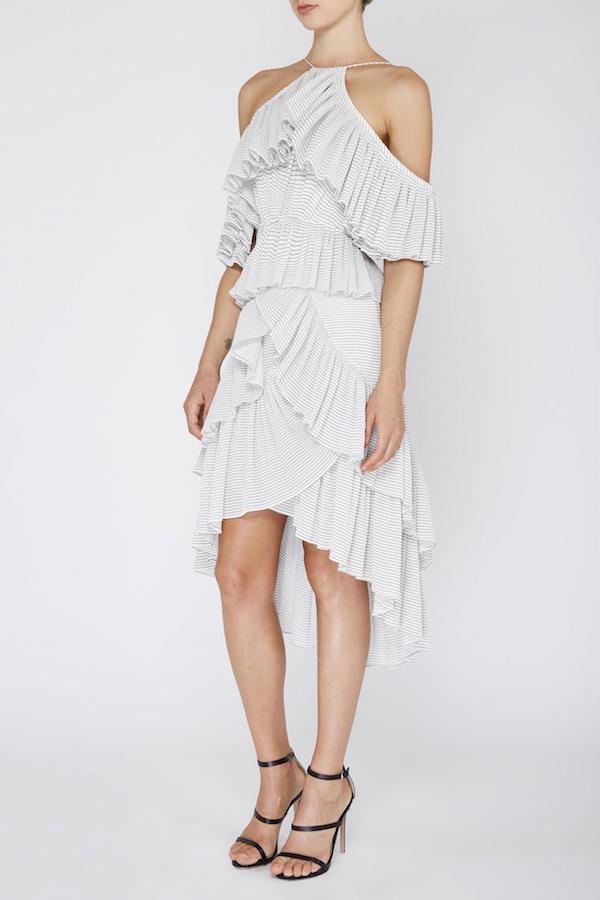 Acler Keppel Pleat Dress Grey Size 8 photo 3