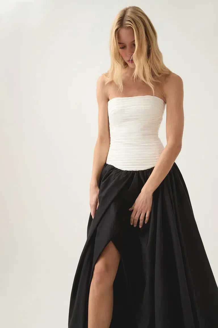 Aje Violette Bubble Hem Maxi Dress Black/White Size AU 8 photo 4