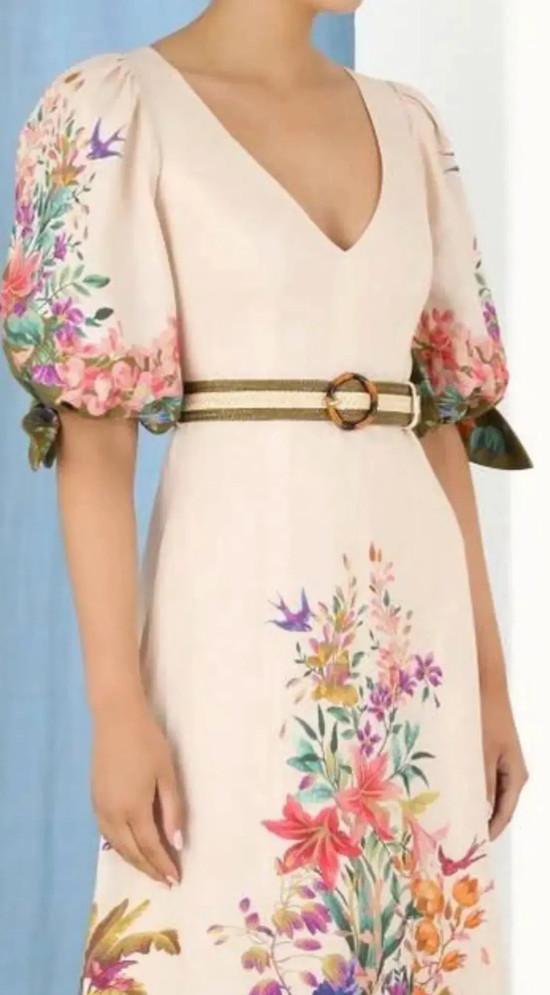 Zimmermann Tropicana Belted Floral-Print Linen Dress photo 2