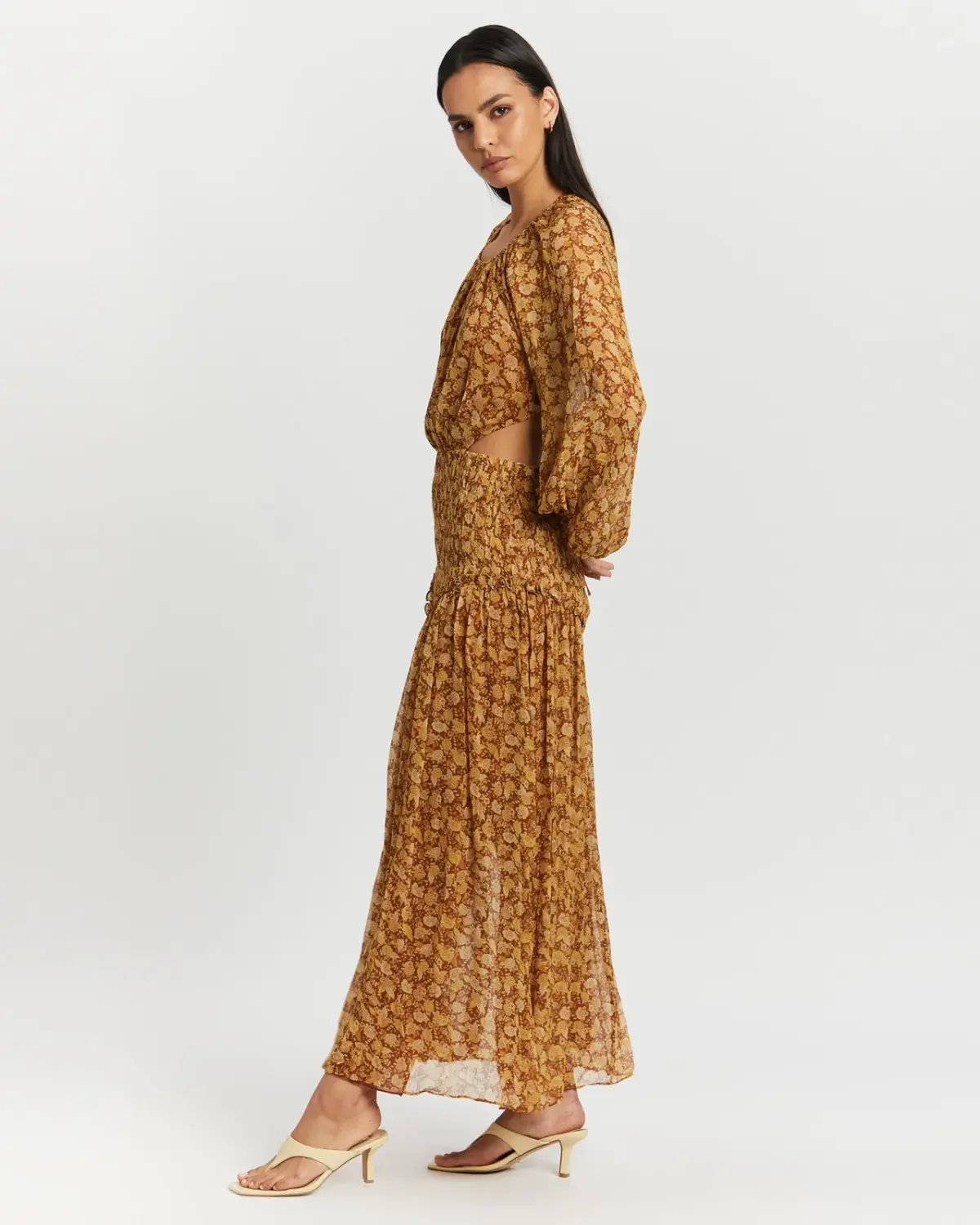 Shona Joy sunset Cut-Out Dress in Turmeric Size 8 photo 3