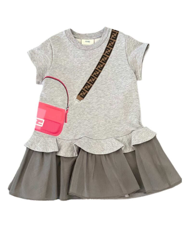 Fendi Handbag Dress In Grey/Pink photo 4