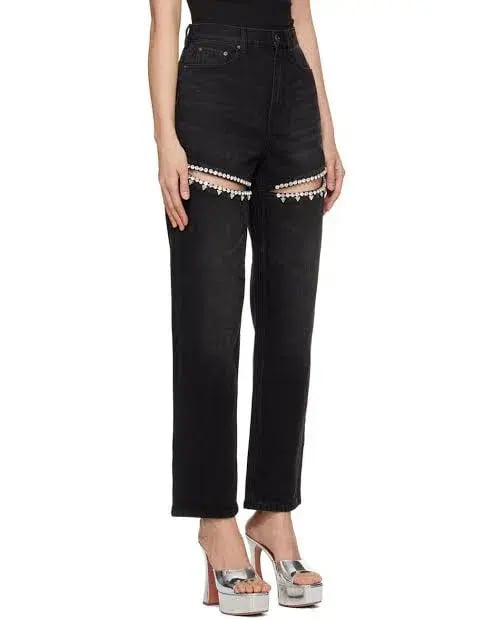 Area Crystal Slit Jeans Black Size 26 / AU 8 photo 4